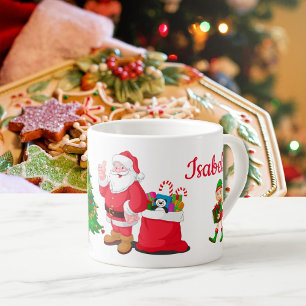 Weihnachtscup des Kindes: Name Santa und Baum hinz Espressotasse