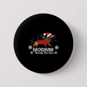 Weihnachtsdachshund Durch Den Schnee Wiener Hund S Button