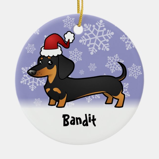 WeihnachtsDackel (addieren Sie Ihren Keramik Ornament (Vorne)