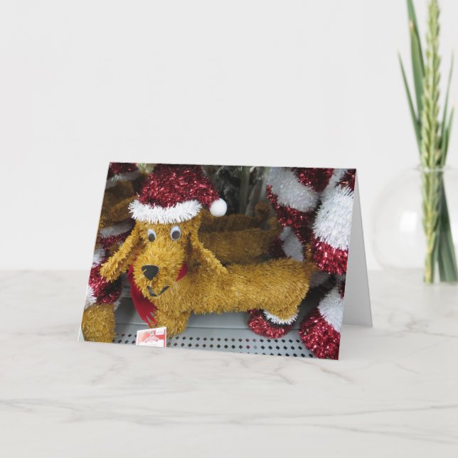 WeihnachtsDackel Feiertagskarte (Vorderseite)