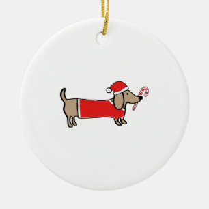 WeihnachtsDackel Keramikornament