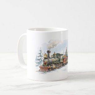 Weihnachtsdampfzug mit Geschenken für den Holiday Kaffeetasse