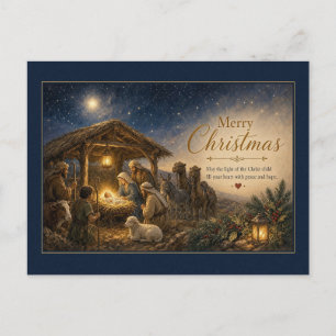 Weihnachtsdarstellung mit Weisen und Kamelen Postk Postkarte