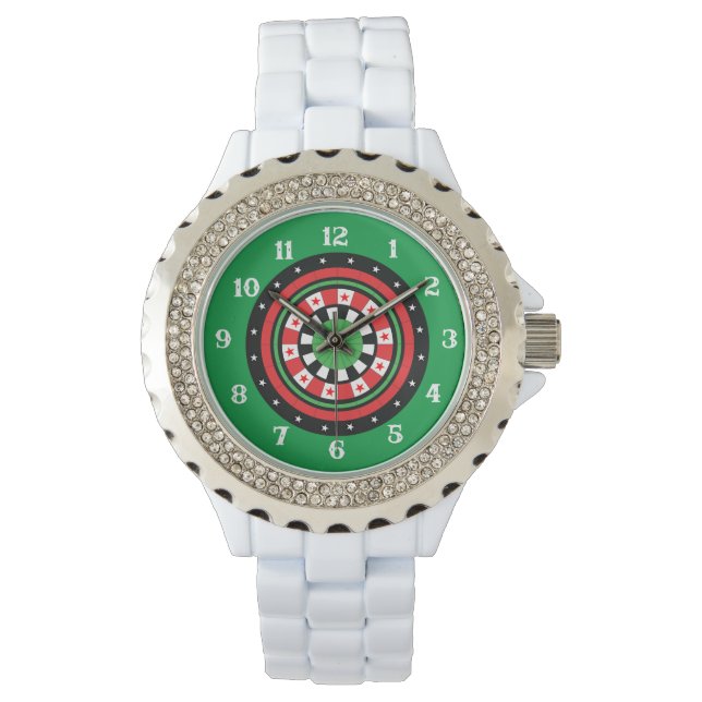 Weihnachtsdartboard Armbanduhr (Vorderseite)