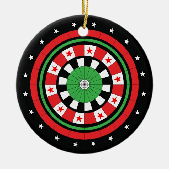 Weihnachtsdartboard Keramik Ornament (Vorne)