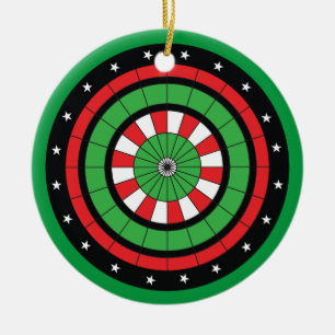 Weihnachtsdartboard Keramikornament