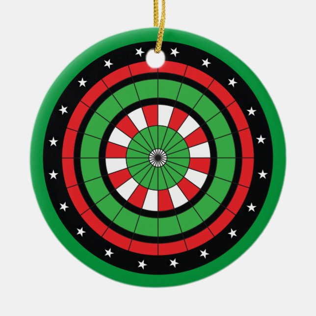 Weihnachtsdartboard Keramikornament (Vorne)