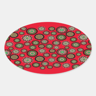 Weihnachtsdartboards Ovaler Aufkleber