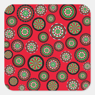 Weihnachtsdartboards Quadratischer Aufkleber