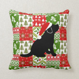 Weihnachtsdecke Black Labrador Welpen Kissen