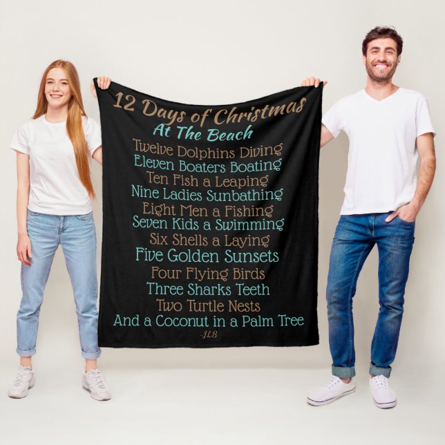 Weihnachtsdecke mit Gedicht 12 Tage Weihnachten Fleecedecke (Beispiel)
