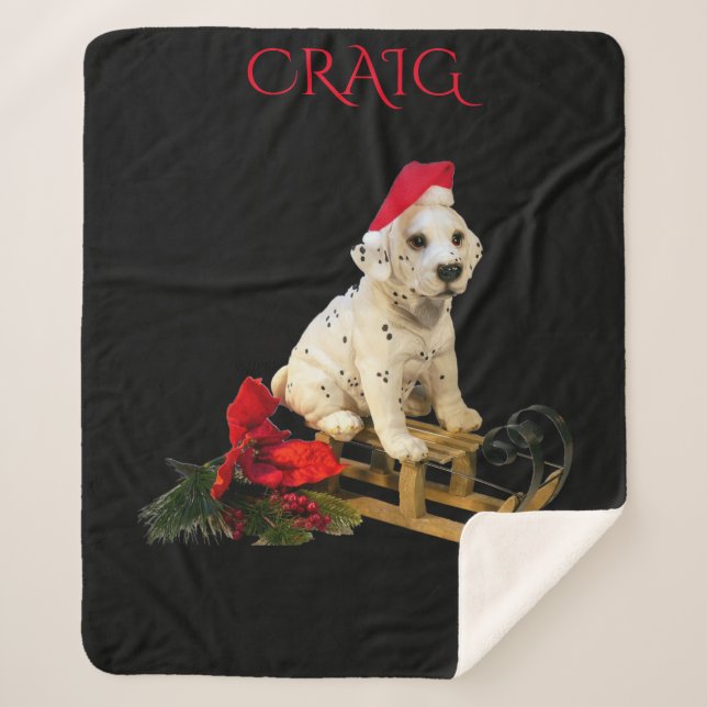 Weihnachtsdecke mit individuelle Name. Sherpadecke (Vorderseite)