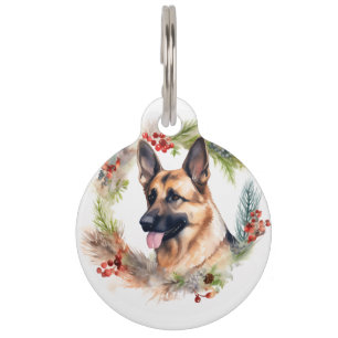 Weihnachtsdeko mit Deutschem Schäferhund Festliche Haustiermarke