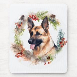 Weihnachtsdeko mit Deutschem Schäferhund Festliche Mousepad