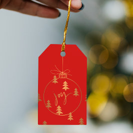 Weihnachtsdekor aus Kupfer und Rote Bäume Geschenkanhänger