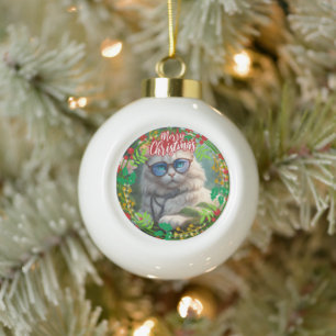 Weihnachtsdekor im personalisierten Foto Keramik Kugel-Ornament