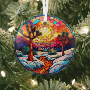 Weihnachtsdekor Joshua Tree Park Verlobtes Paar Ornament Aus Glas