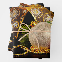 Weihnachtsdekor mit Band Geschenkpapier Set