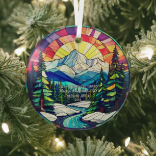 Weihnachtsdekor Rocky Mountain Colorado Verheirate Ornament Aus Glas