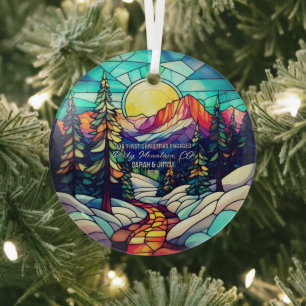 Weihnachtsdekor Rocky Mountain Colorado Verlobt Ornament Aus Glas