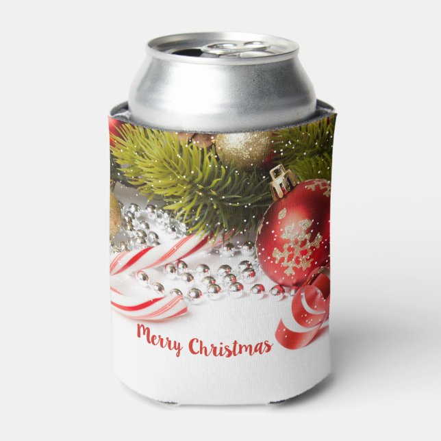 Weihnachtsdekor rot-grün und weiß dosenkühler (Kanne Vorderseite)