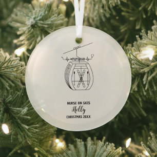 Weihnachtsdekor Skipiste Abenteuer Geschenk Ornament Aus Glas