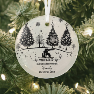 Weihnachtsdekor Snowboarding Nurse Shredding Gesch Ornament Aus Glas