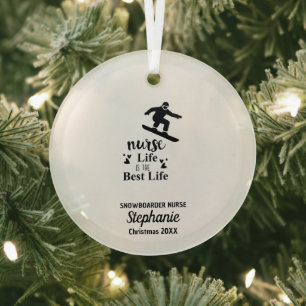 Weihnachtsdekor Snowboarding Nurse Shredding Gesch Ornament Aus Glas