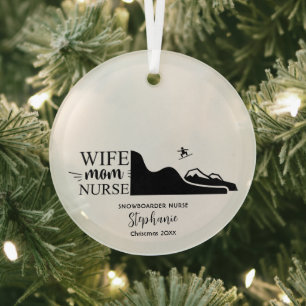 Weihnachtsdekor Snowboarding Nurse Shredding Gesch Ornament Aus Glas