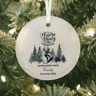 Weihnachtsdekor Snowboarding Nurse Shredding Gesch Ornament Aus Glas