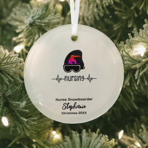 Weihnachtsdekor Snowboarding Nurse Shredding Gesch Ornament Aus Glas