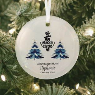 Weihnachtsdekor Snowboarding Nurse Shredding Gesch Ornament Aus Glas