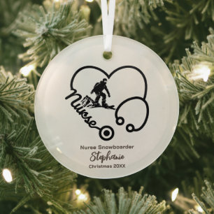 Weihnachtsdekor Snowboarding Nurse Shredding Gesch Ornament Aus Glas