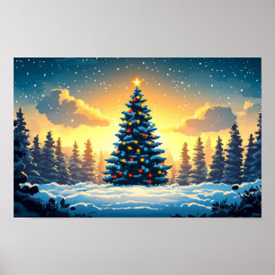 Weihnachtsdekoration Aquarelldruck Zeichnend Poster