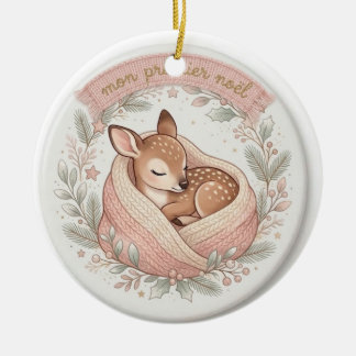 Weihnachtsdekoration Baby Reh: "Mein erstes Weihna Keramik Ornament