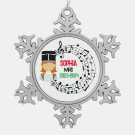Weihnachtsdekoration der Marching Band Schneeflocken Zinn-Ornament
