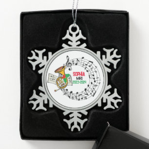 Weihnachtsdekoration der Marching Band Schneeflocken Zinn-Ornament