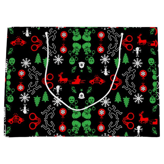 Weihnachtsdekoration der Polizei Große Geschenktüte (Vorderseite)