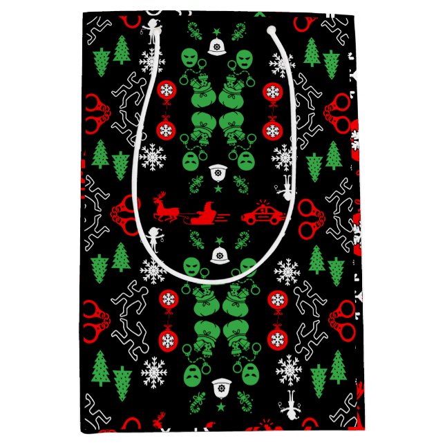 Weihnachtsdekoration der Polizei Mittlere Geschenktüte (Vorderseite)