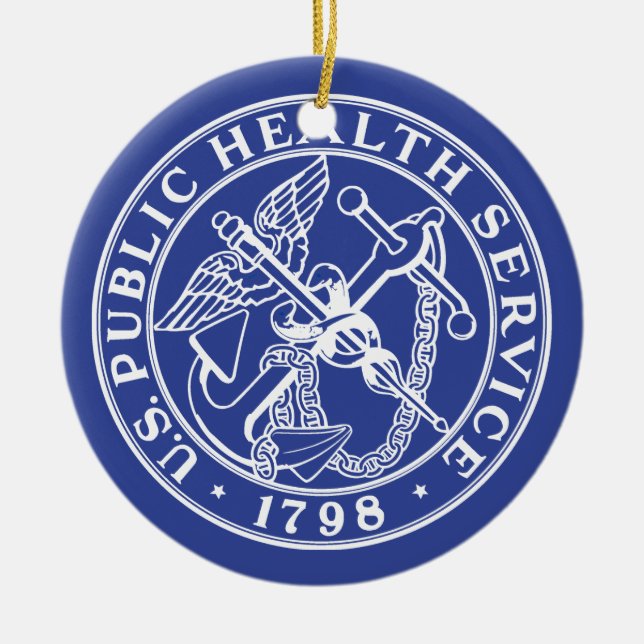 Weihnachtsdekoration des US-Gesundheitsdienstes Keramikornament (Vorne)