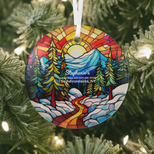 Weihnachtsdekoration Die Adirondacks NY Adventure  Ornament Aus Glas