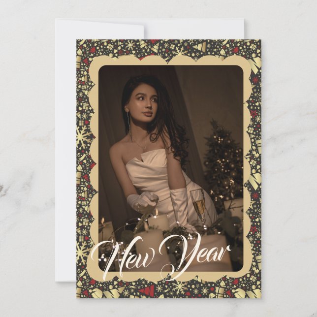 Weihnachtsdekoration Foto Rahmen Weihnachtskarte Feiertagskarte (Vorderseite)