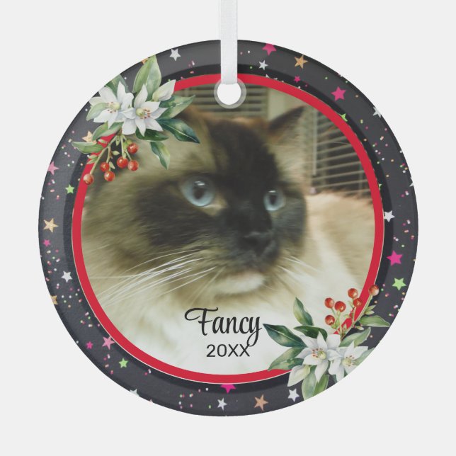 Weihnachtsdekoration für deinen Haustier Ornament Aus Glas (Vorderseite)