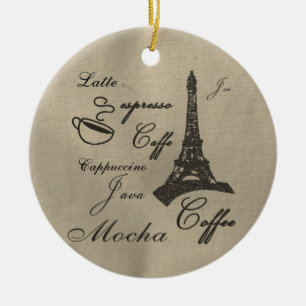 Weihnachtsdekoration für Kaffeeliebhaber Keramikornament