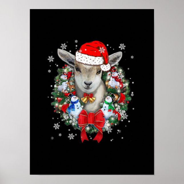 Weihnachtsdekoration für Ziegen Weihnachtsgeschenk Poster (Vorne)