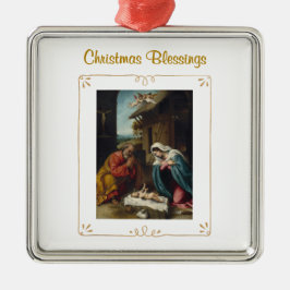 Weihnachtsdekoration Geburt Christi Religiöser Sch Ornament Aus Metall