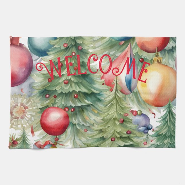Weihnachtsdekoration Geschirrtuch (Horizontal)