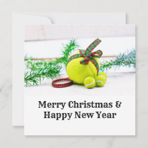 Weihnachtsdekoration im Tennis mit Ball und Band