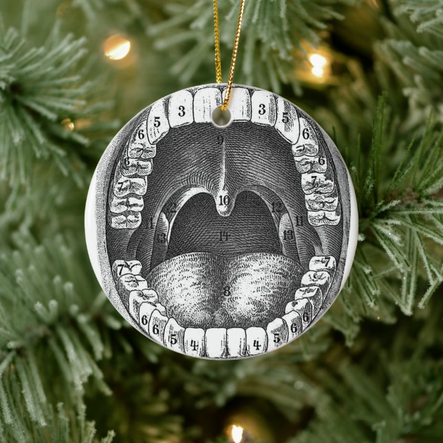 Weihnachtsdekoration im Zahnbüro Keramik Ornament (Baum)