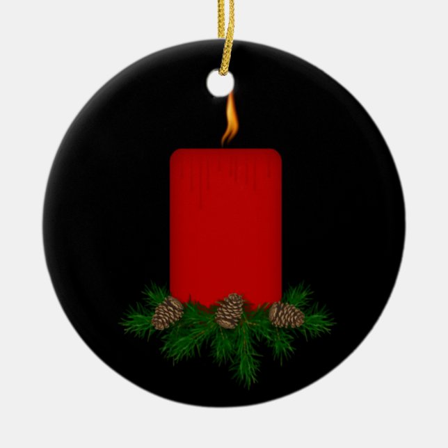 Weihnachtsdekoration in Gedenktafel Keramikornament (Vorne)